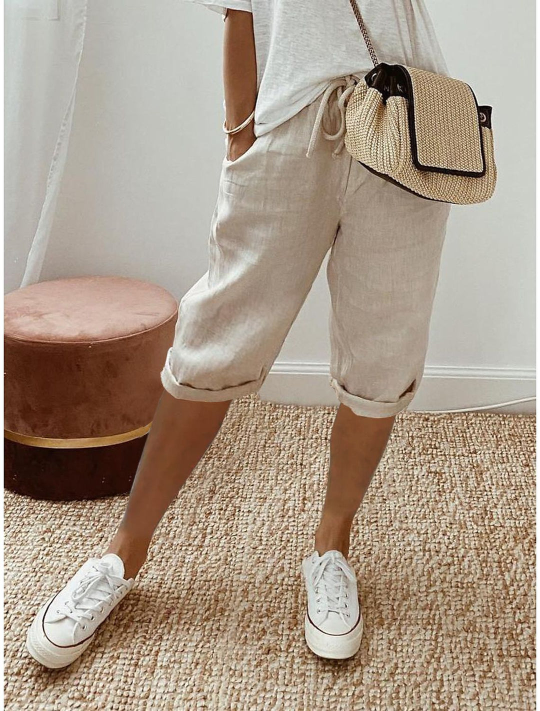BB™ | BEIGE LINEN LADIES SHORTS