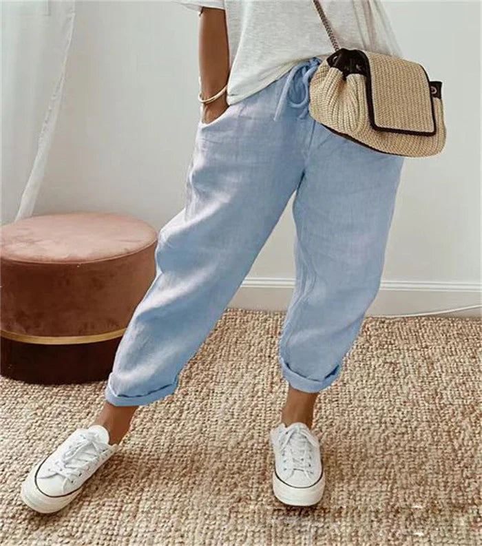 BB | Light Blue Elegant Trousers – Flattering Fit & Luxe Comfort