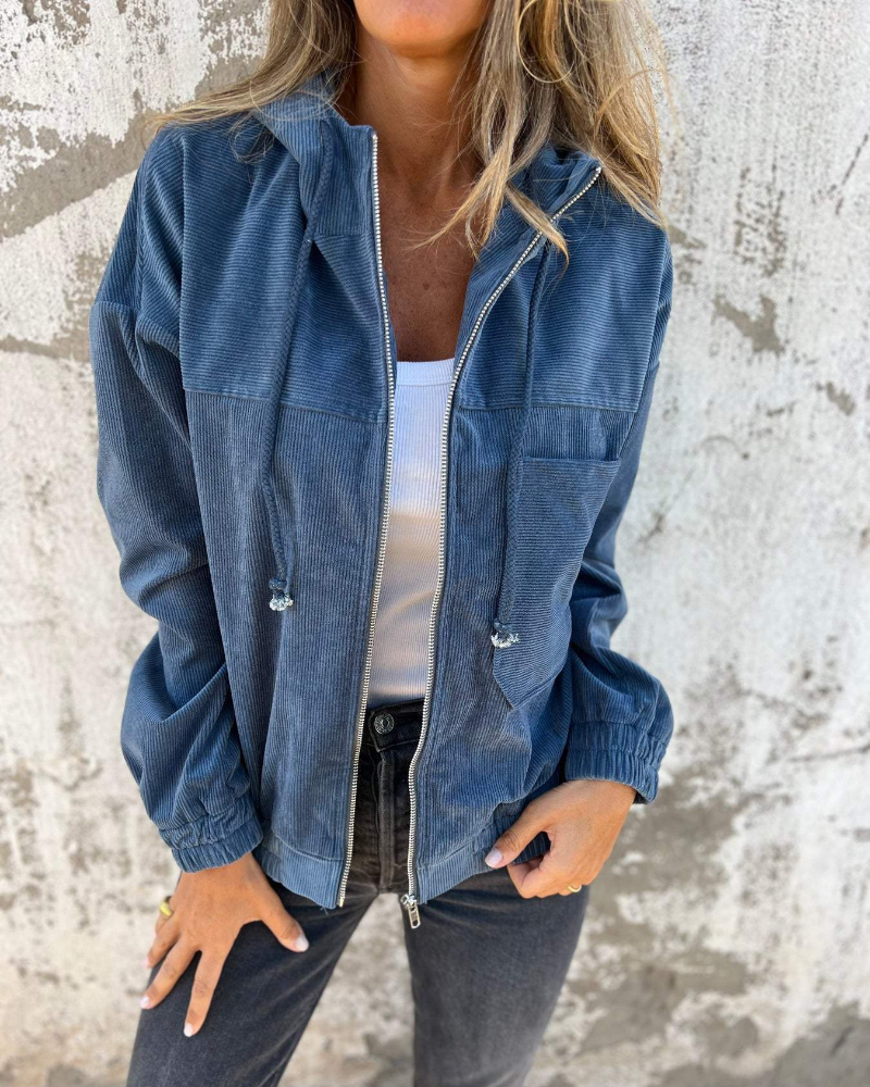 BB - Janet™ | Corduroy hooded jacket with zip