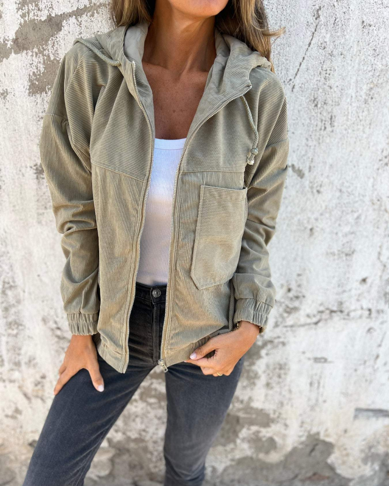 BB - Janet™ | Corduroy hooded jacket with zip