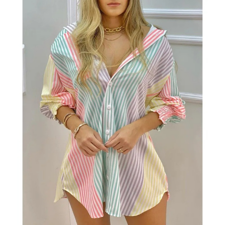 BB – Slim-fit, windproof shirt dress with V-neck
