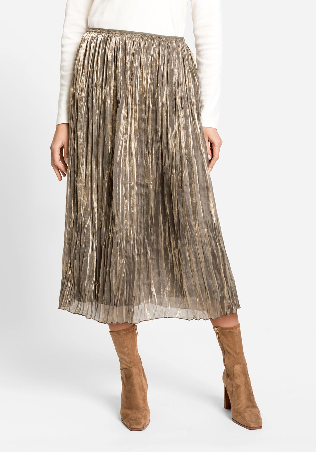 Edmonton Essence™ | Shimmer Pleated Midi Skirt