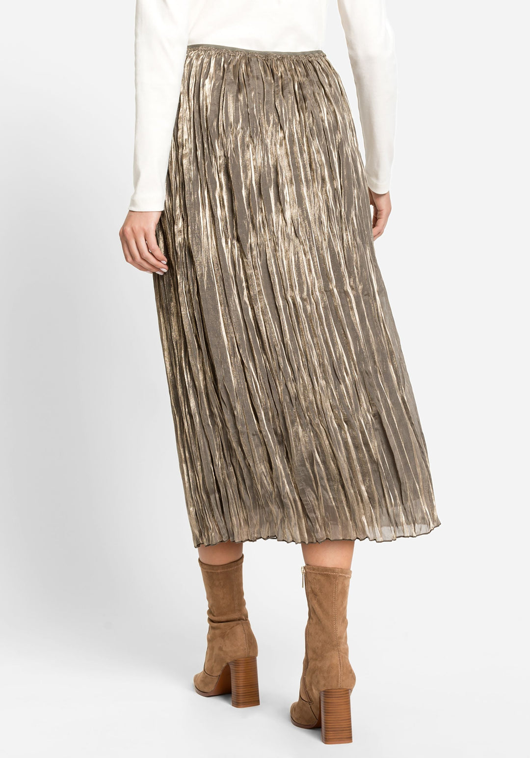 Edmonton Essence™ | Shimmer Pleated Midi Skirt