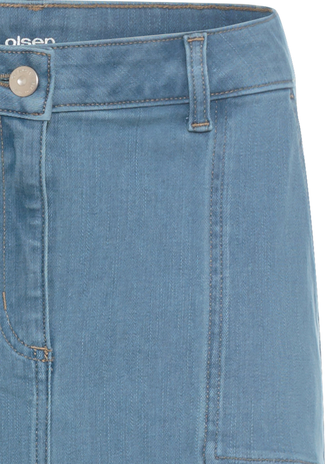 Edmonton Essence™ | Light Wash Midi Jean Skirt