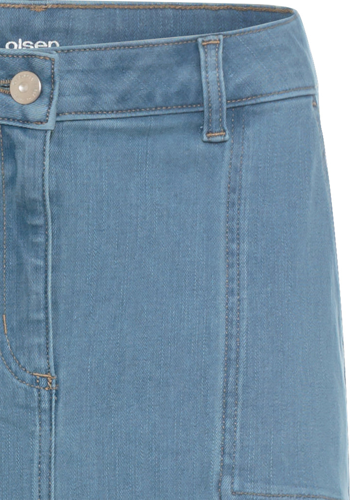 Edmonton Essence™ | Light Wash Midi Jean Skirt
