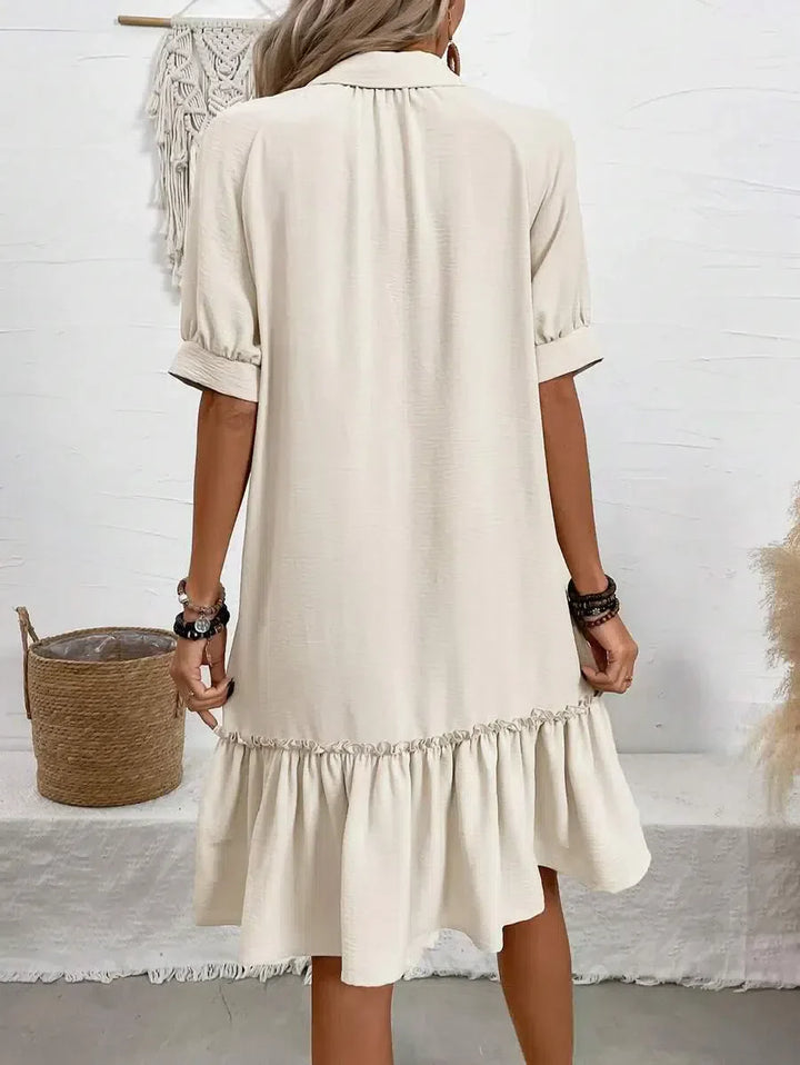 BB - Aliyah – Button-Down Ruffle Hem Dress