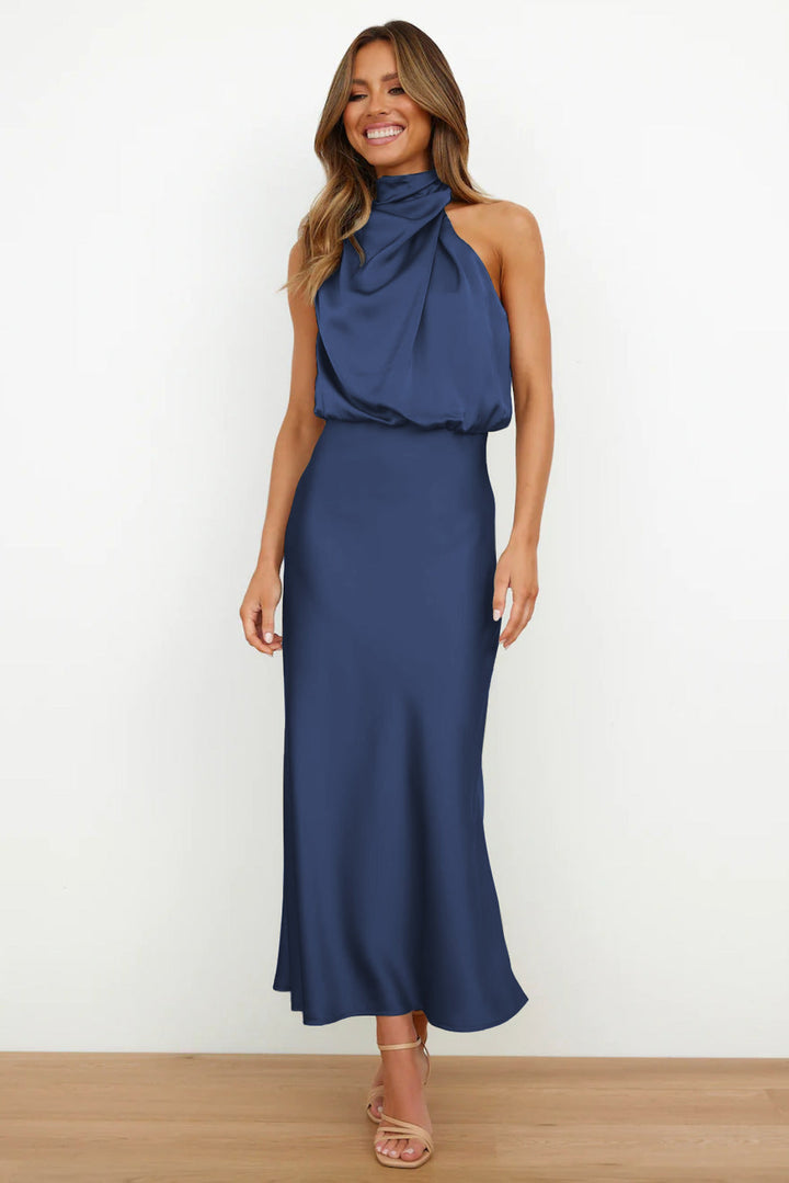 Edmonton Essence™ | Halter Neck Satin Dress