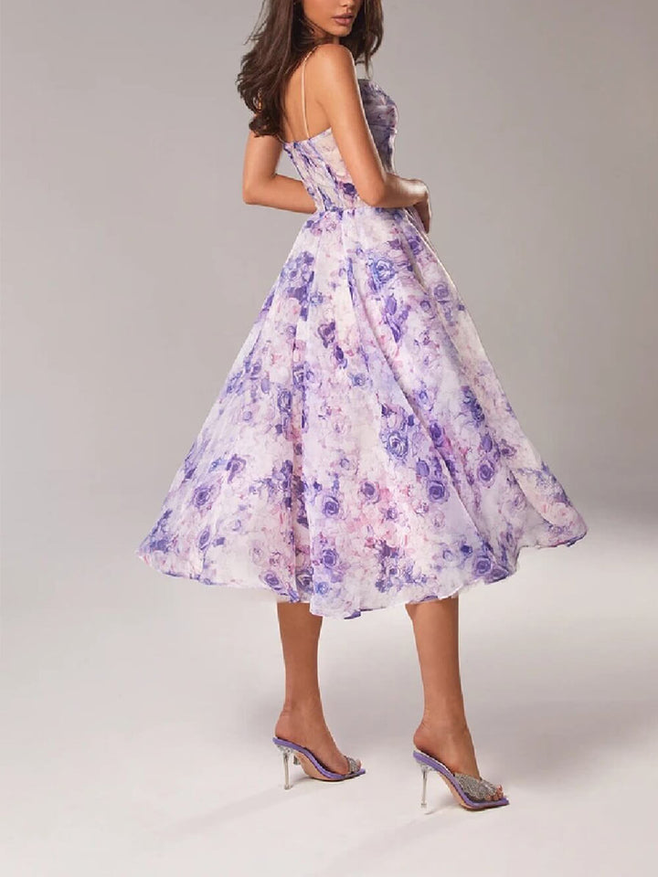Edmonton Essence™ | Chiffon Floral Midi Dress