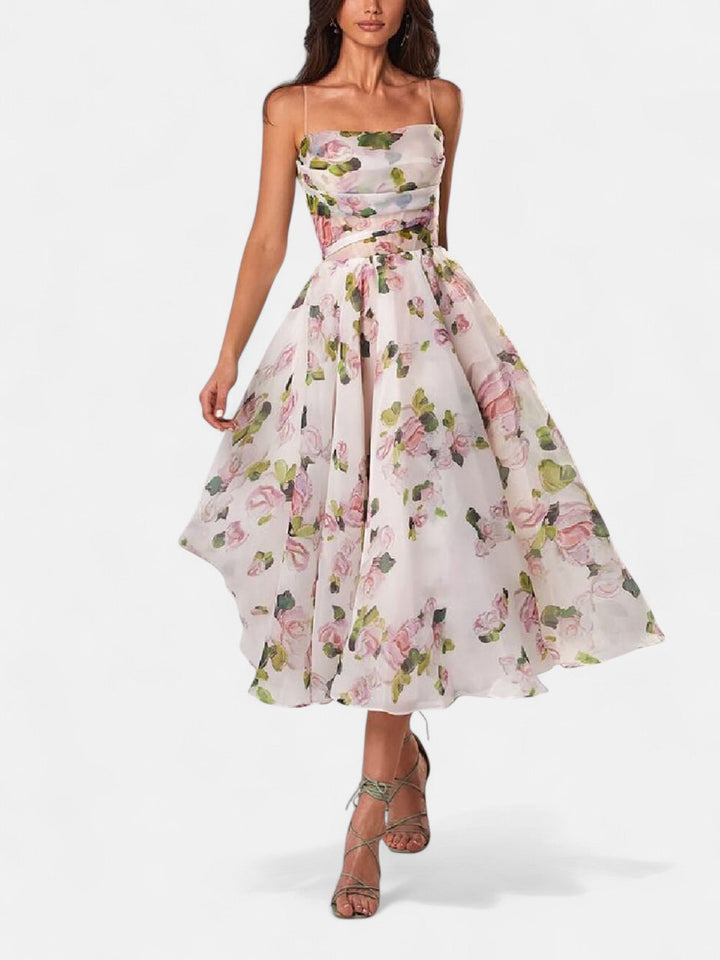 Edmonton Essence™ | Chiffon Floral Midi Dress