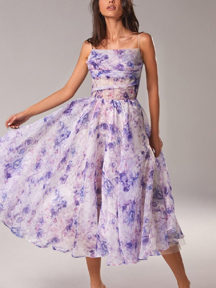Edmonton Essence™ | Chiffon Floral Midi Dress