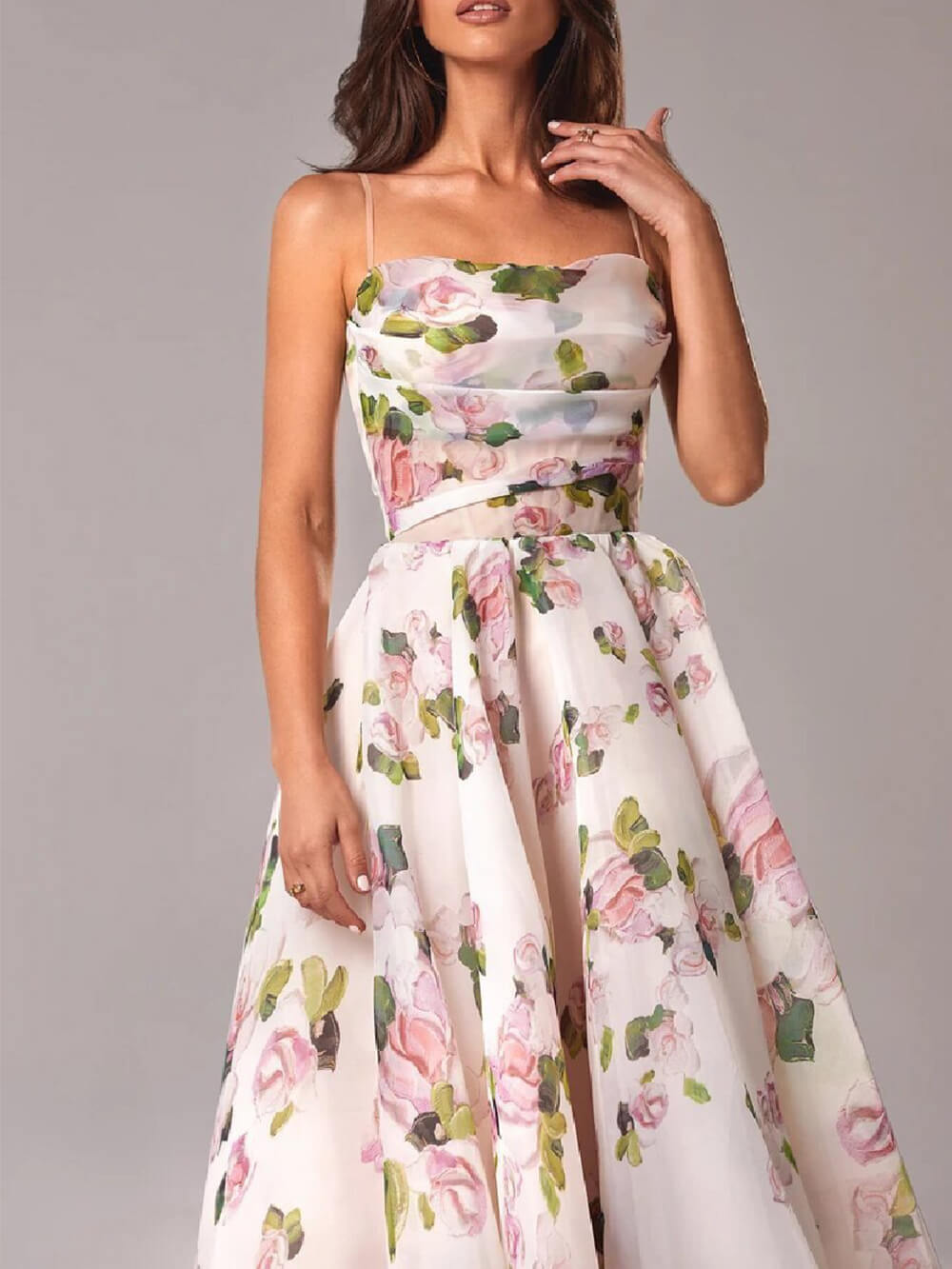 Edmonton Essence™ | Chiffon Floral Midi Dress