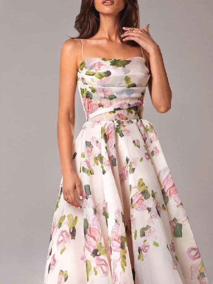 Edmonton Essence™ | Chiffon Floral Midi Dress