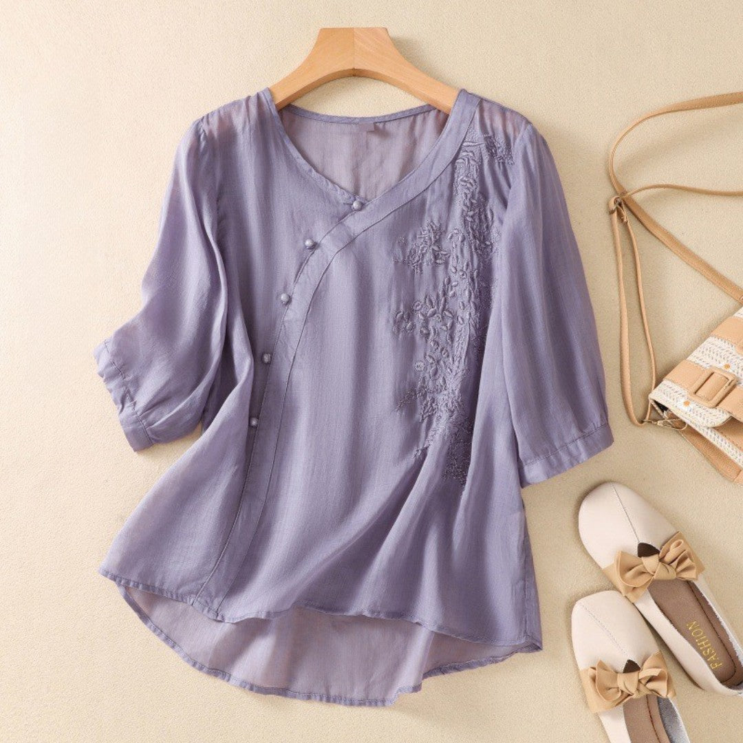 Laurienne™ | Asymmetrical Button-Up Tunic