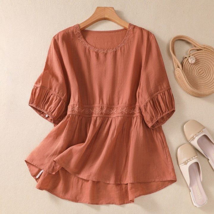 Laurienne™ | Embroidered Bell Sleeve Blouse