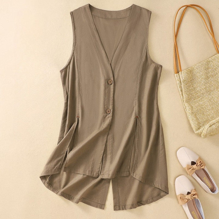 Laurienne™ | Sleeveless Button-Up Gilet