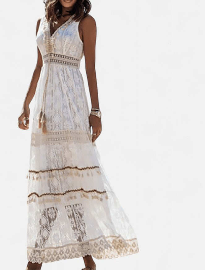 Edmonton Essence™ | Boho Lace Maxi Dress