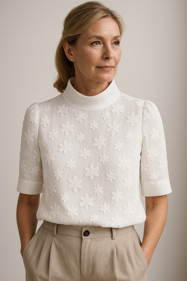BB - Linda | With Embroidered Solid Stand-Up Collar