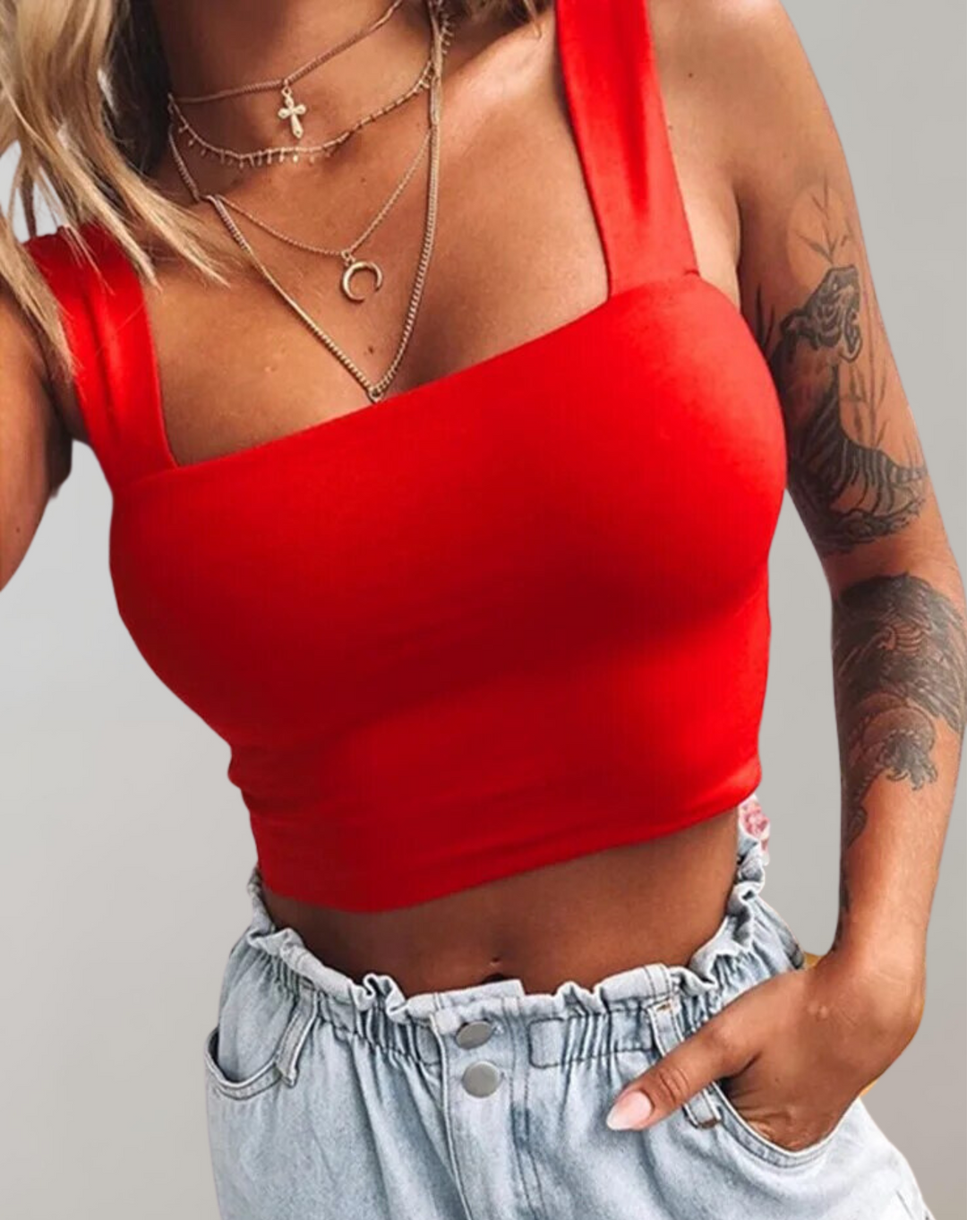 BB - Women's Crop Top with Neckline