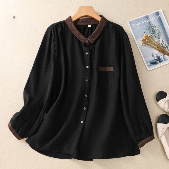 Laurienne™ | Contrast Button-Up Blouse