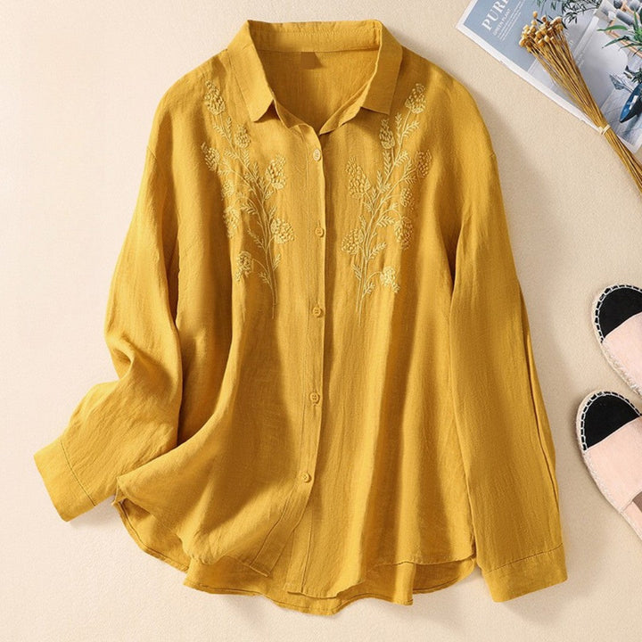 Laurienne™ | Classic Collar Embroidered Blouse