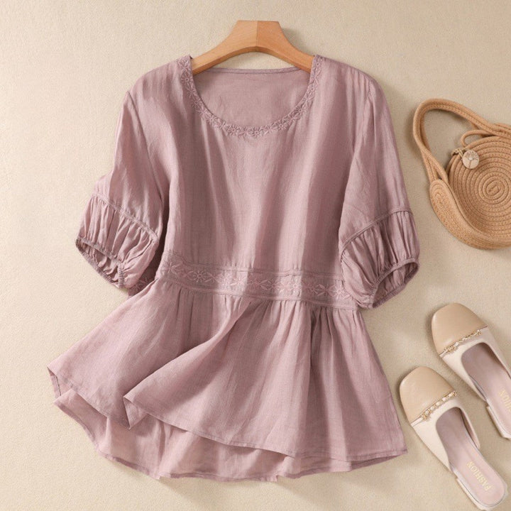 Laurienne™ | Embroidered Bell Sleeve Blouse
