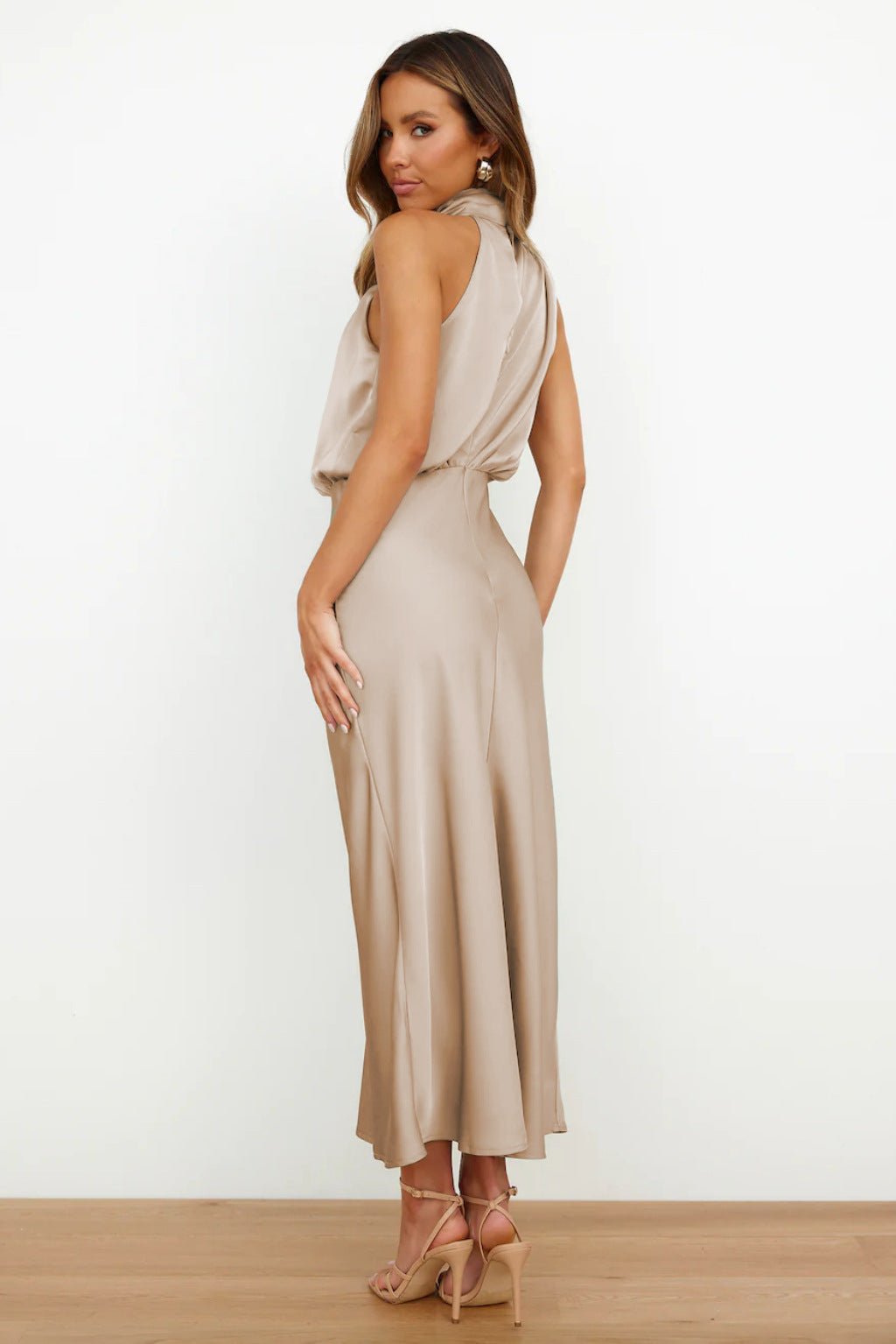 Edmonton Essence™ | Halter Neck Satin Dress