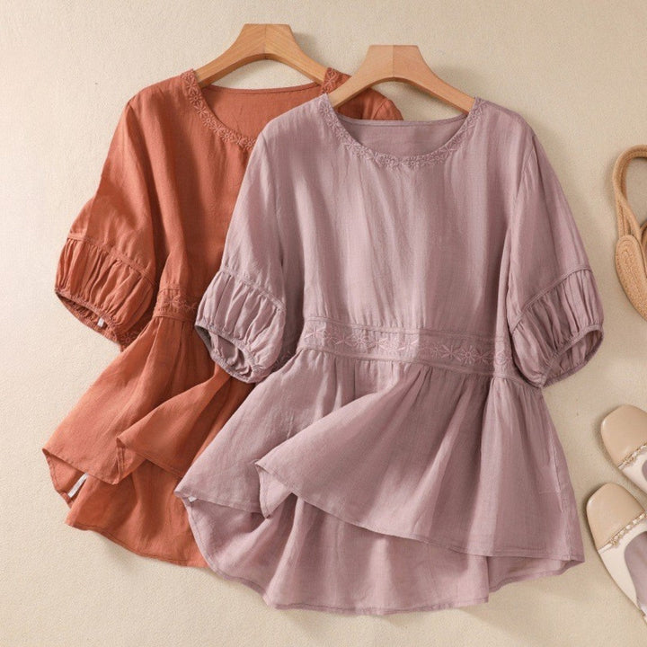 Laurienne™ | Embroidered Bell Sleeve Blouse