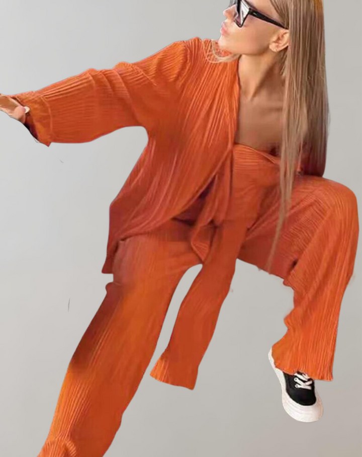 BB - Women's Pleated 2 Piece Trouser Set