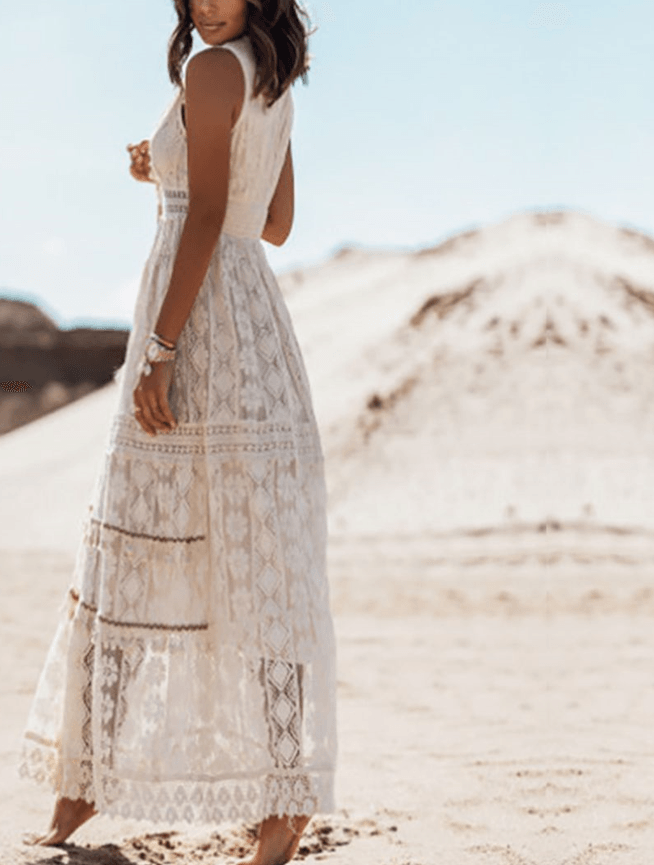 Edmonton Essence™ | Boho Lace Maxi Dress