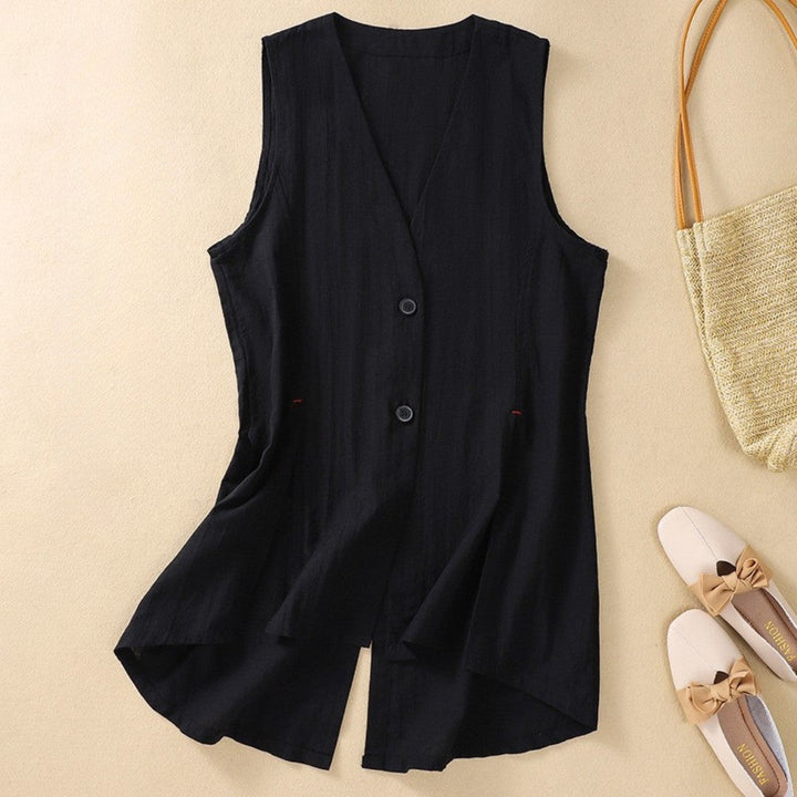 Laurienne™ | Sleeveless Button-Up Gilet