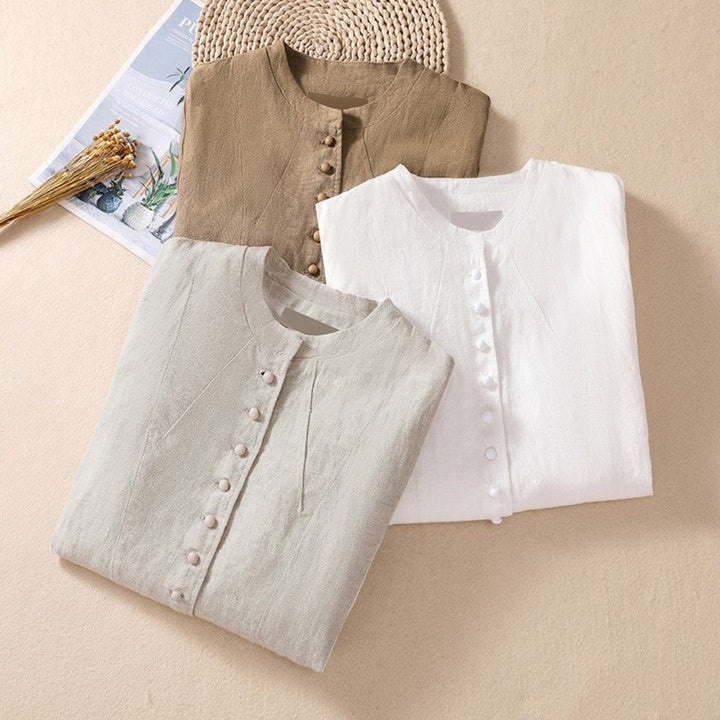 Laurienne™ | Linen Jacket with Button Details