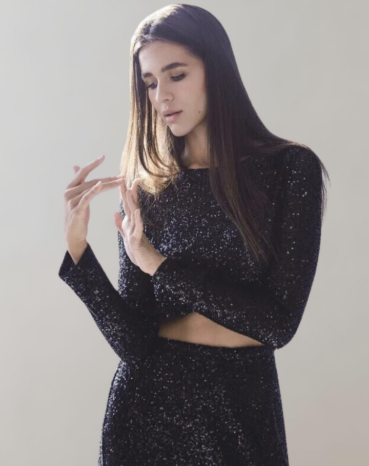 BB - Women's - Glitter Sequin Crop Top