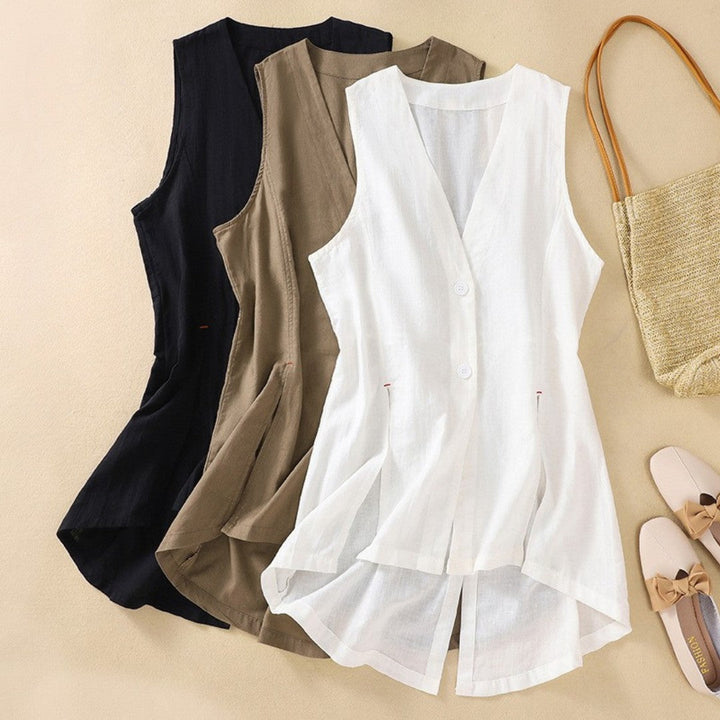 Laurienne™ | Sleeveless Button-Up Gilet