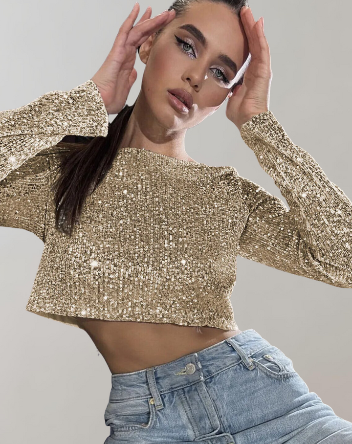 BB - Women's - Glitter Sequin Crop Top