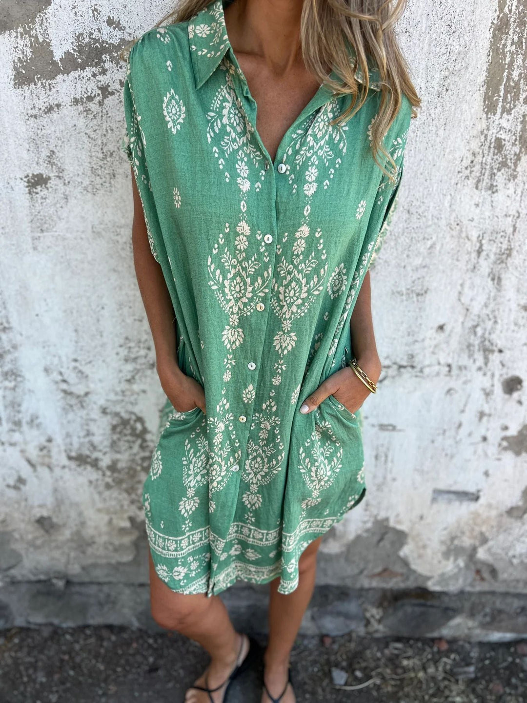 BB | Casual Loose-Fit Dress with Short Sleeves