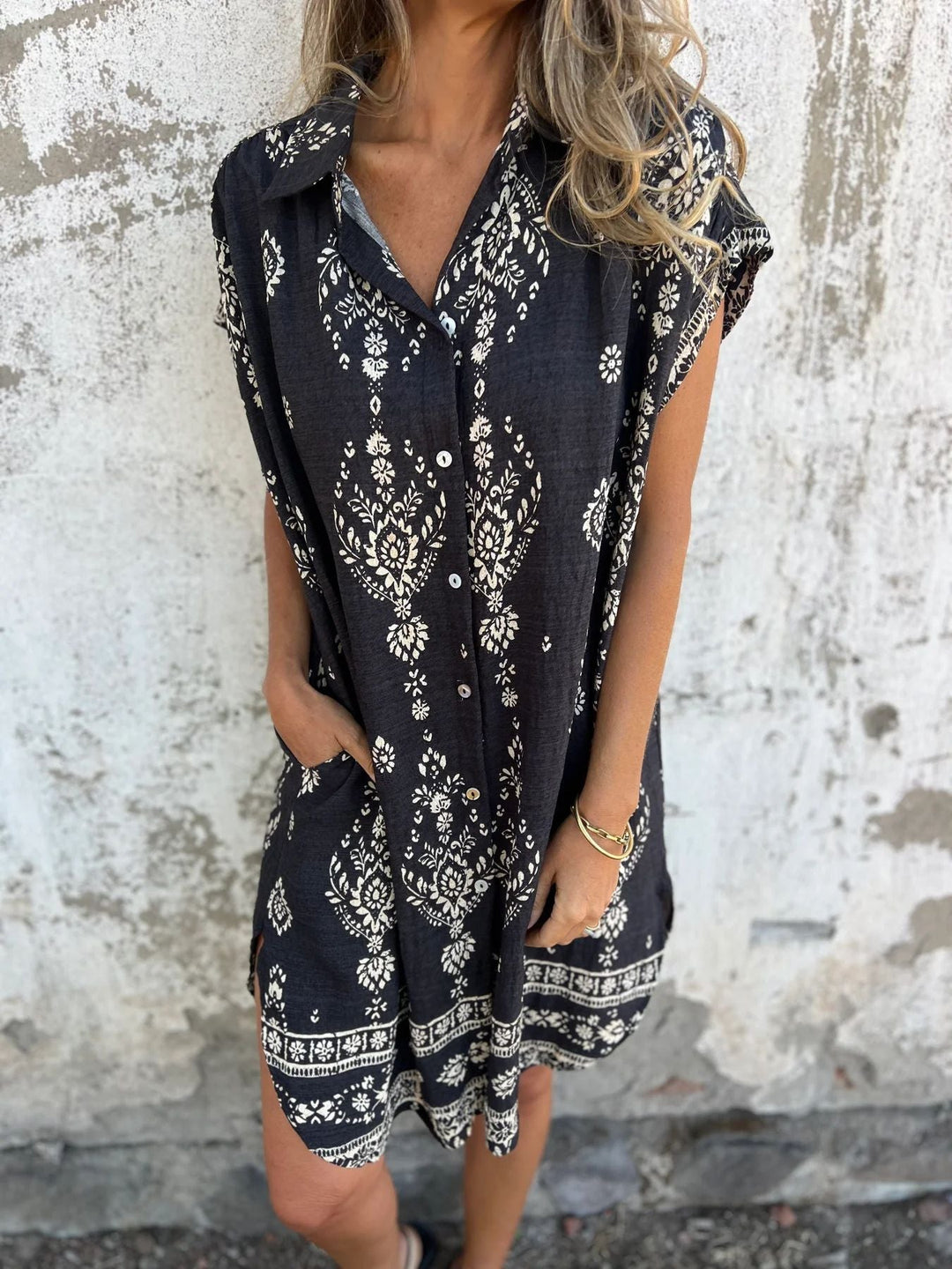 BB | Casual Loose-Fit Dress with Short Sleeves