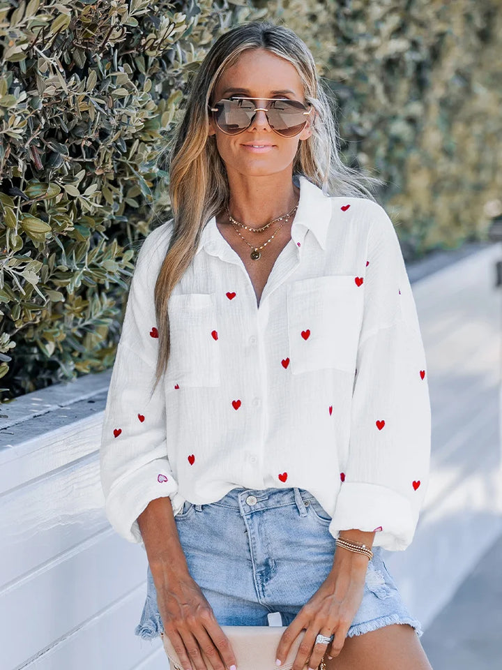 BB | Long Sleeve Heart Blouse