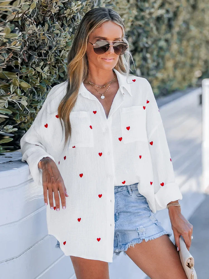 BB | Long Sleeve Heart Blouse