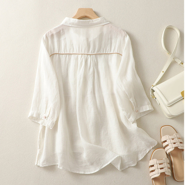 Laurienne™ | Flared Button-Up Shirt
