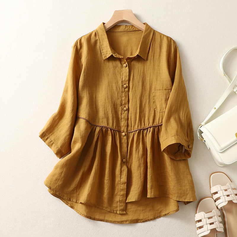 Laurienne™ | Flared Button-Up Shirt