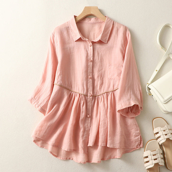 Laurienne™ | Flared Button-Up Shirt