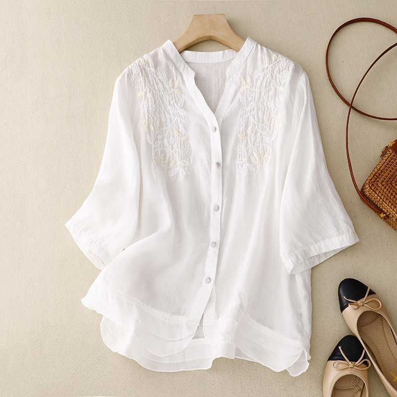 Laurienne™ | Embroidered Button-Down Shirt