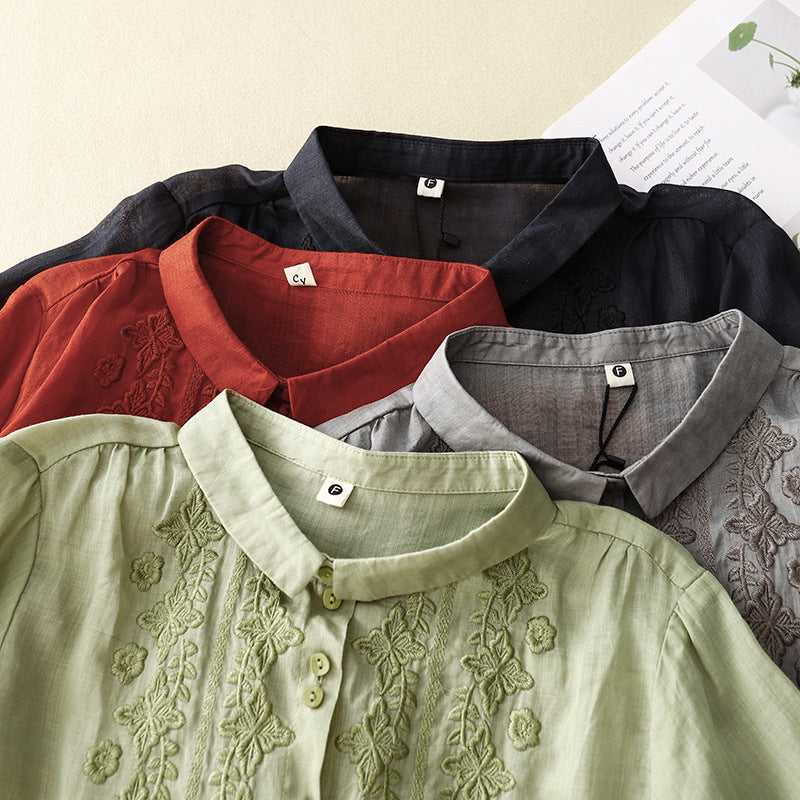 Laurienne™ | Embroidered Button-Down Shirt