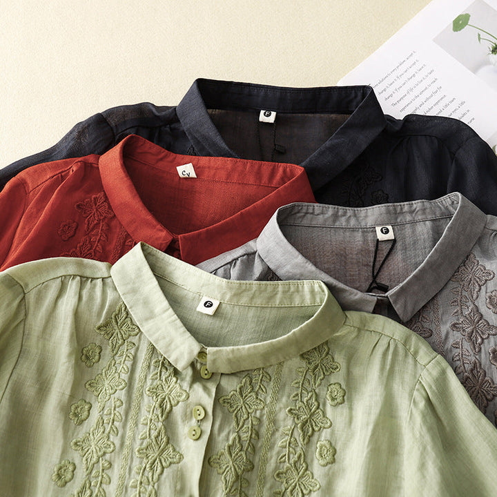 Laurienne™ | Embroidered Button-Down Shirt