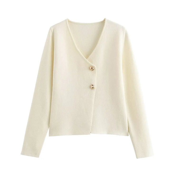 BB™ | Vintage Golden Button V-Neck Sweater