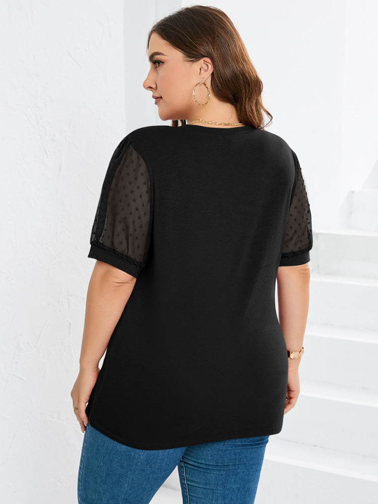 BB - Rema – Sheer Sleeve V-Neck Top