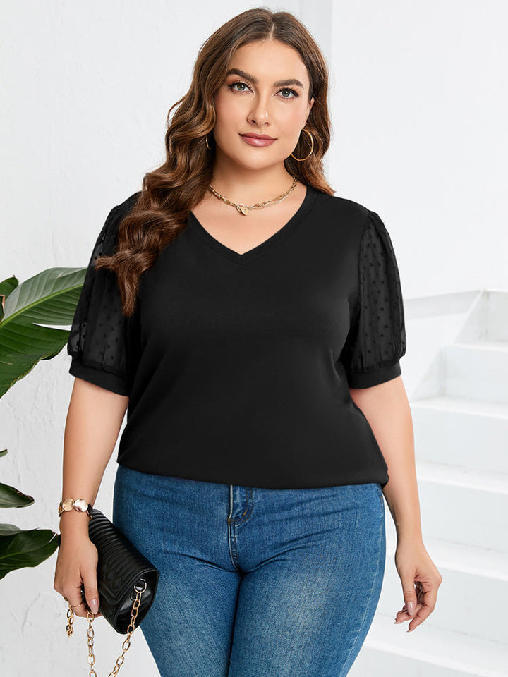 BB - Rema – Sheer Sleeve V-Neck Top