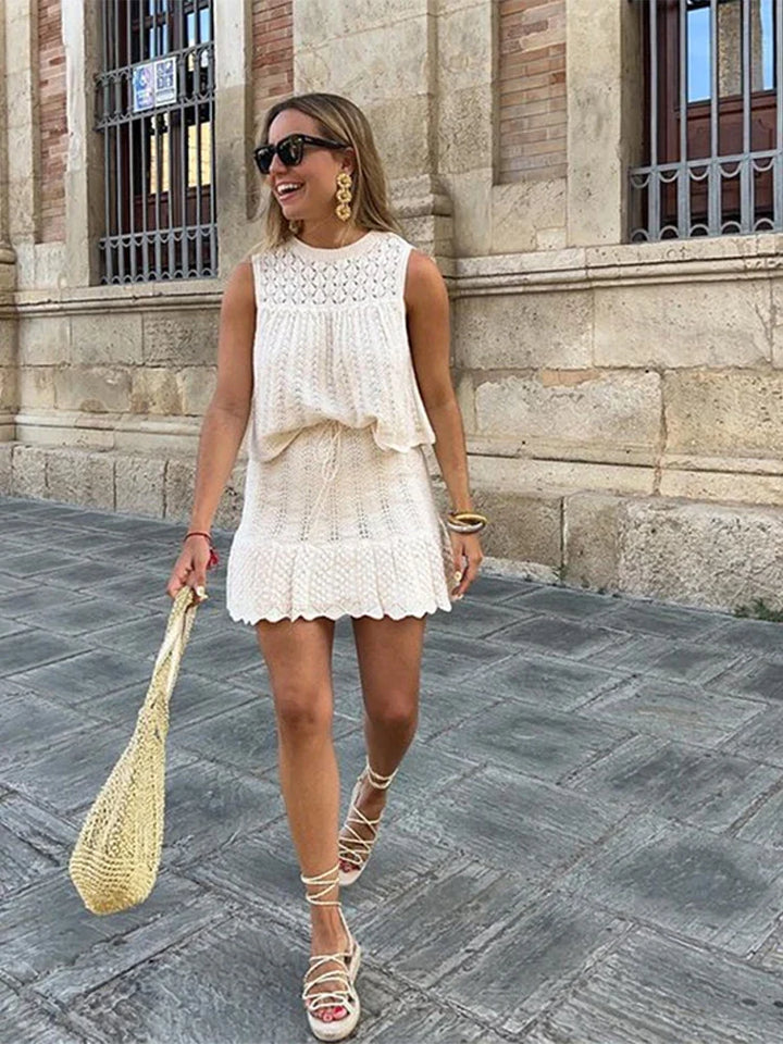 Bohemian Stylish Crochet Two-Piece for Carefree Summer Looks