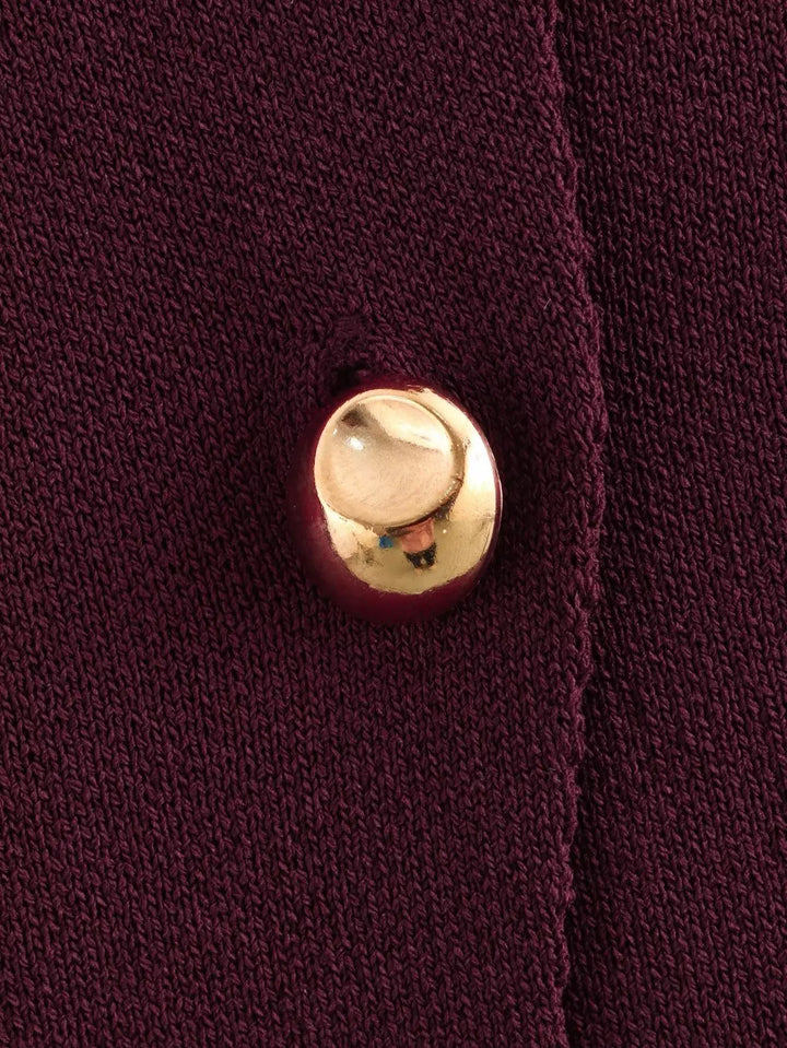 BB™ | Vintage Golden Button V-Neck Sweater