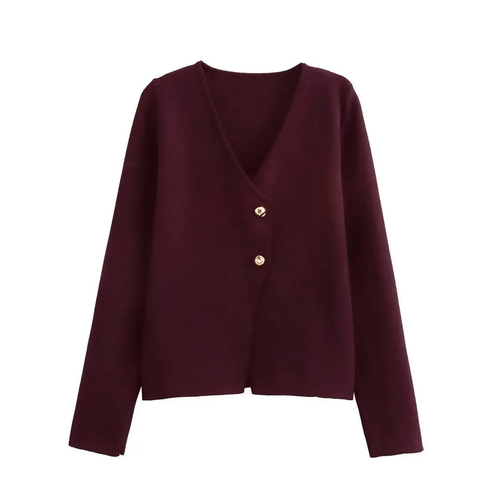 BB™ | Vintage Golden Button V-Neck Sweater